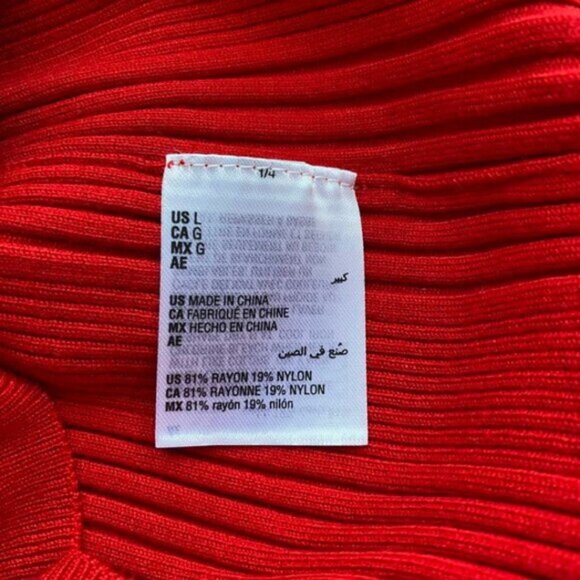 2 for $20 JM Collection Red Ribbed Turtleneck Sweater Large Button-Sleeve Accent - Picture 11 of 15